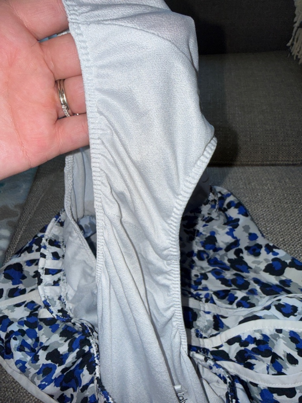Calvin Klein White and Blue Leopard-Print Athletic Shorts - Picture 5 of 7